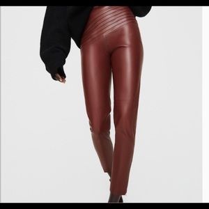ZARA FAUX LEATHER LEGGINGS BURGUNDY